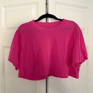 Sonic pink lululemon crop t shirt